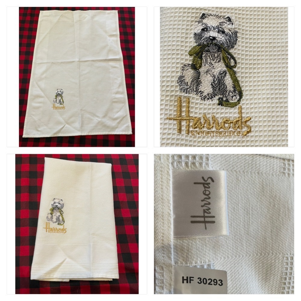 New Harrods Westie Tea towel